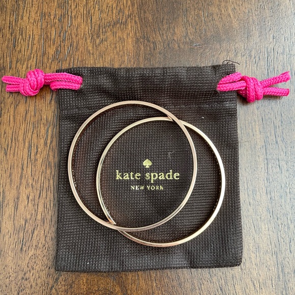 Kate Spade Rose Gold Stacking Bangles - Pair of 2 - Picture 4 of 4